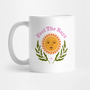 Feel The Rays Sunshine Sun Boho Retro Mug